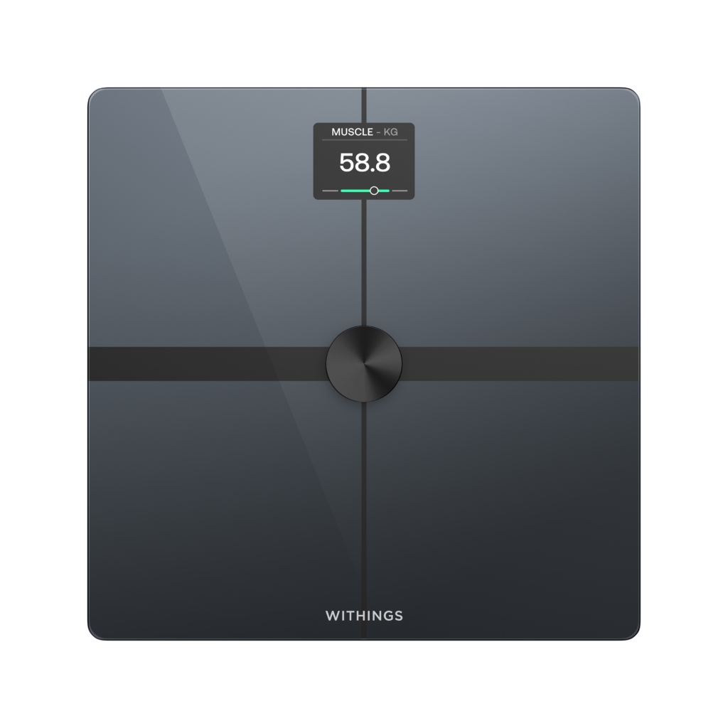 An image of a scale displaying muscle mass.