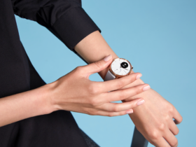 Woman's arm wearing Withings ScanWatch