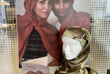 Haya, a meaningful menopause jewellery targeted women wearing headscarves at the Meningful Menopause exhibition At Copenhagen Business Academy (KEA) in March 2025