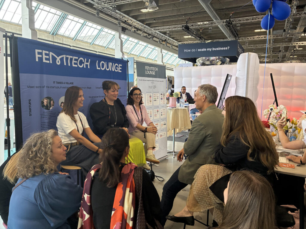 Investors and femtech startups gather at the femtech lounge at the 2025 TechBBQ